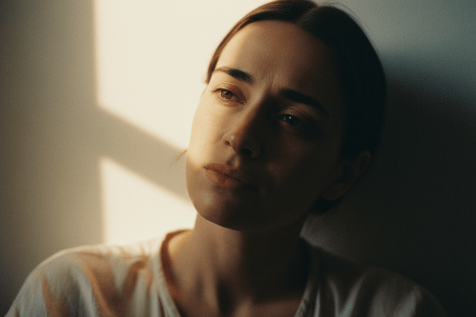 Portrait photography light and emotion with soft natural side lighting