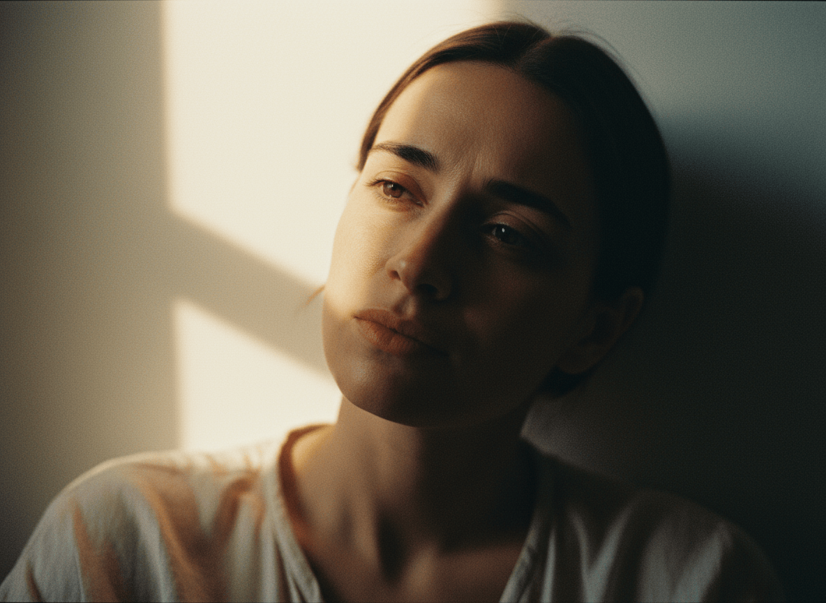 Portrait photography light and emotion with soft natural side lighting