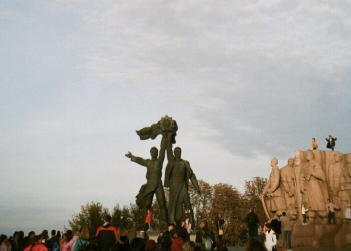 Sculpture in a city square