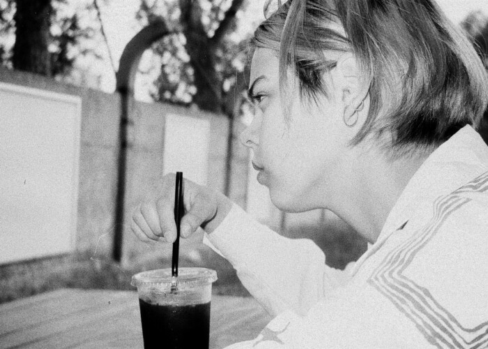 Black and white portrait of a woman